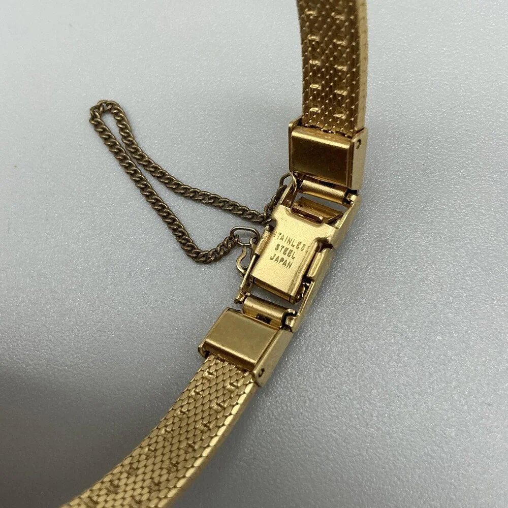 Vintage Pulsar Womens Watch 12mm Gold Tone Bracelet V220-5560 New Battery 6.75